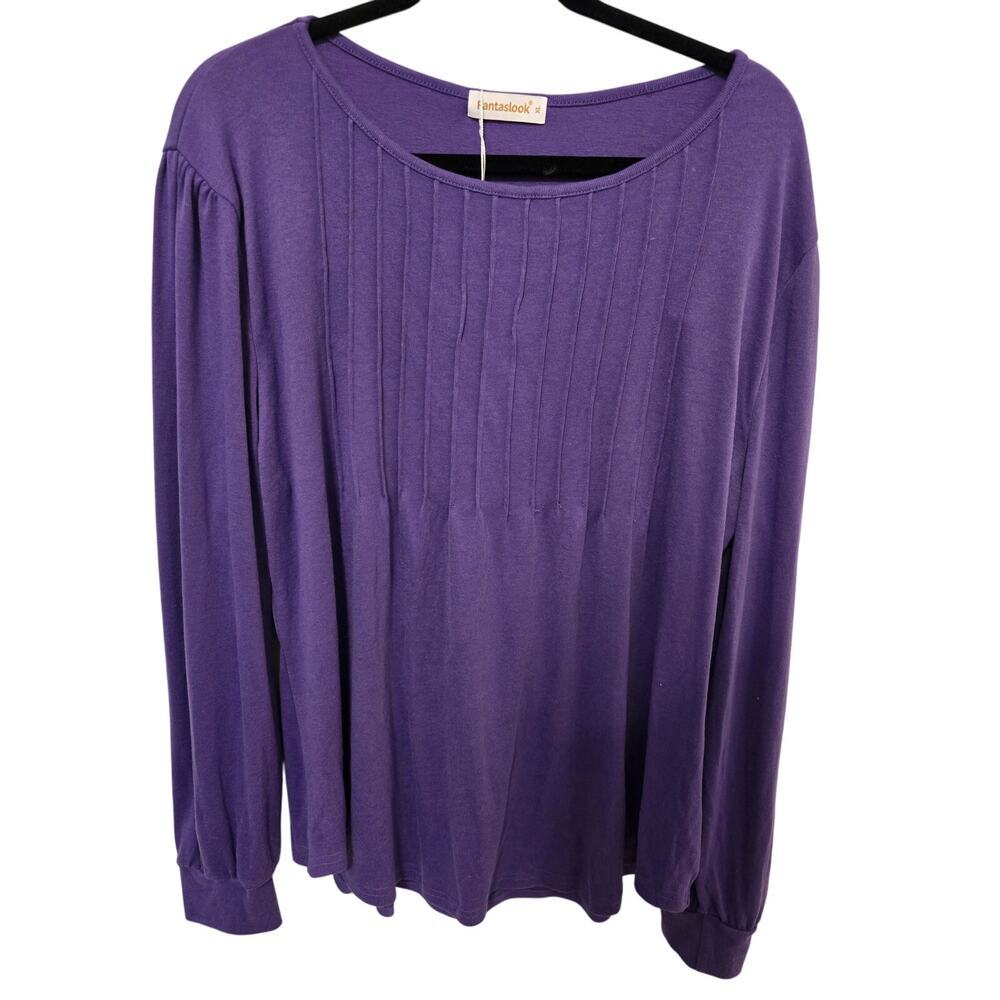 Women's Purple Long Sleeve Scoop Neck Lighweight Sweater Size XL